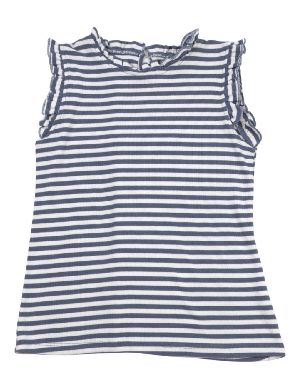 Hayden Girls Striped Ruffle Sleeve Tank Size M Navy White Cute Summer Top